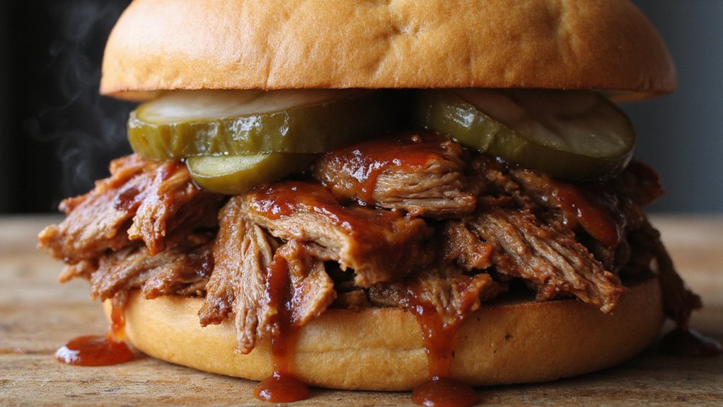 slow smoked pull apart pork