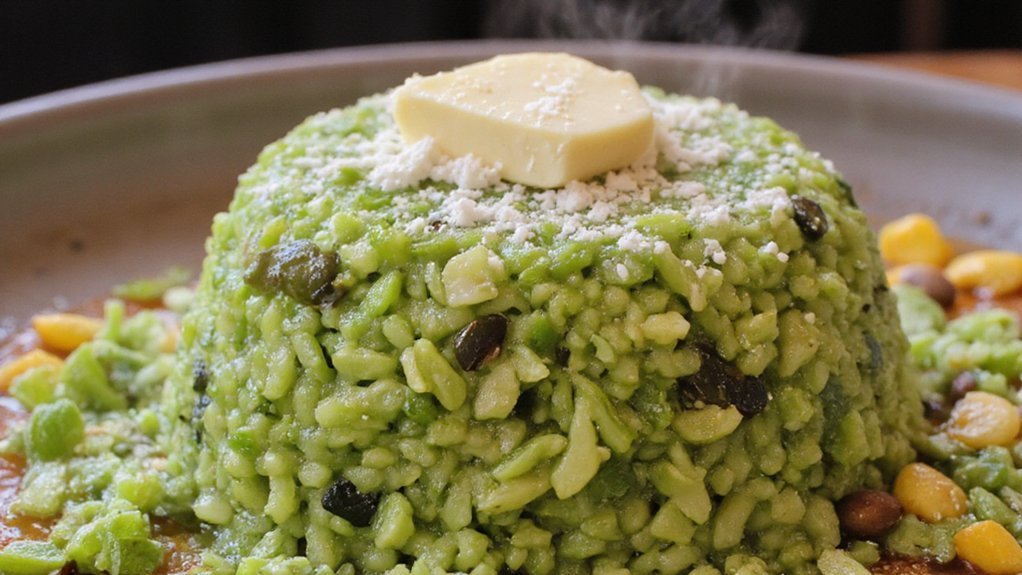 vivid herbaceous layered rice