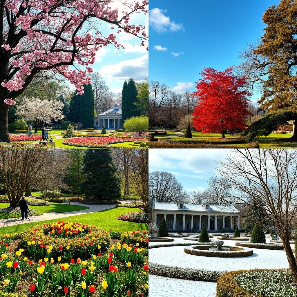 Powell Gardens in different seasons Powell Gardens in different seasons